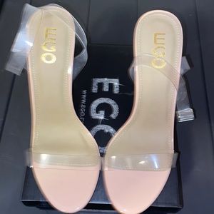 Ego clear heels US side 9 NWT